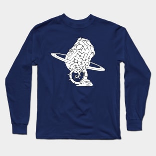 Space Seahorse Outline Long Sleeve T-Shirt